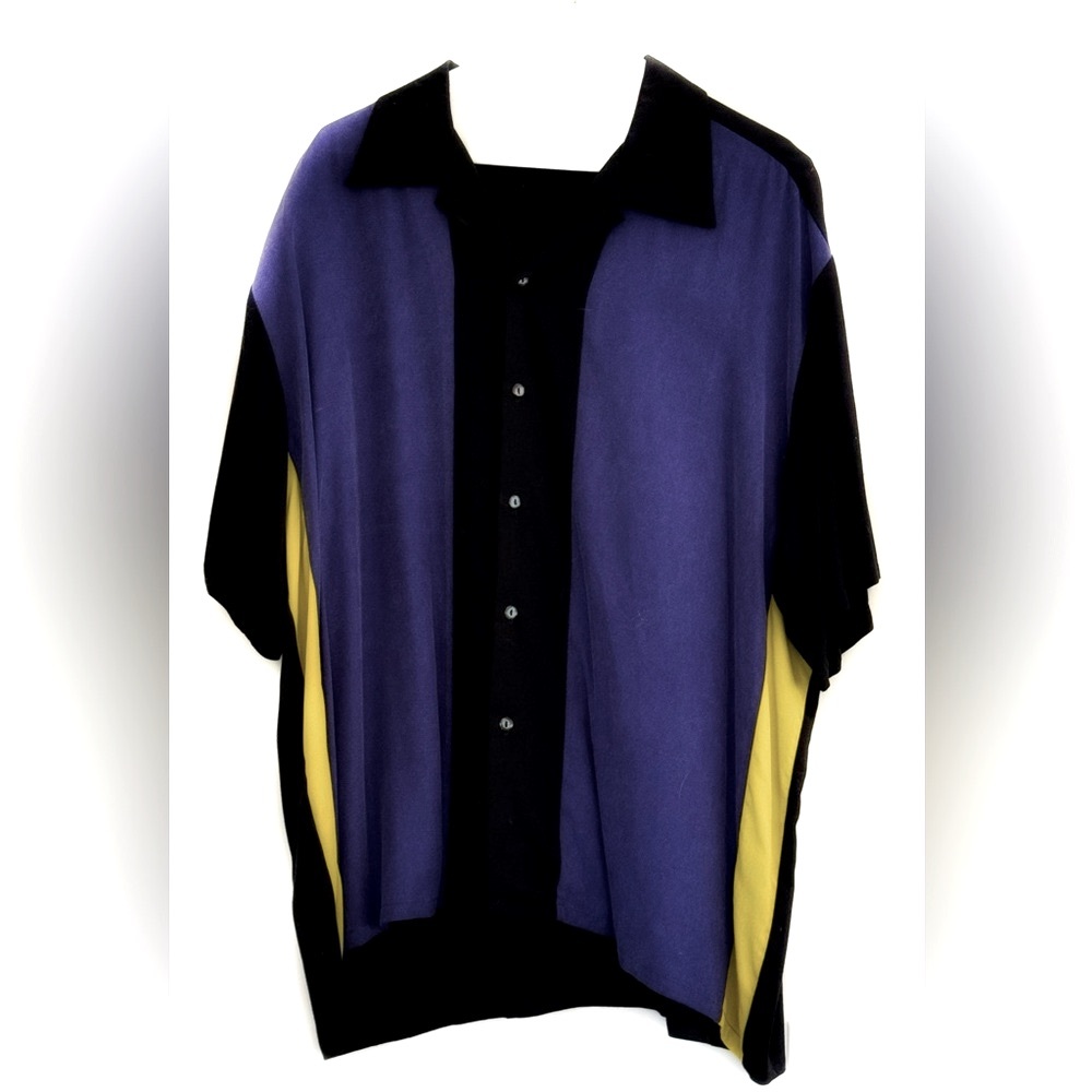 Vintage Retro Bowling Style Kweejibo Shirt, Large, Blue, Lime, Black